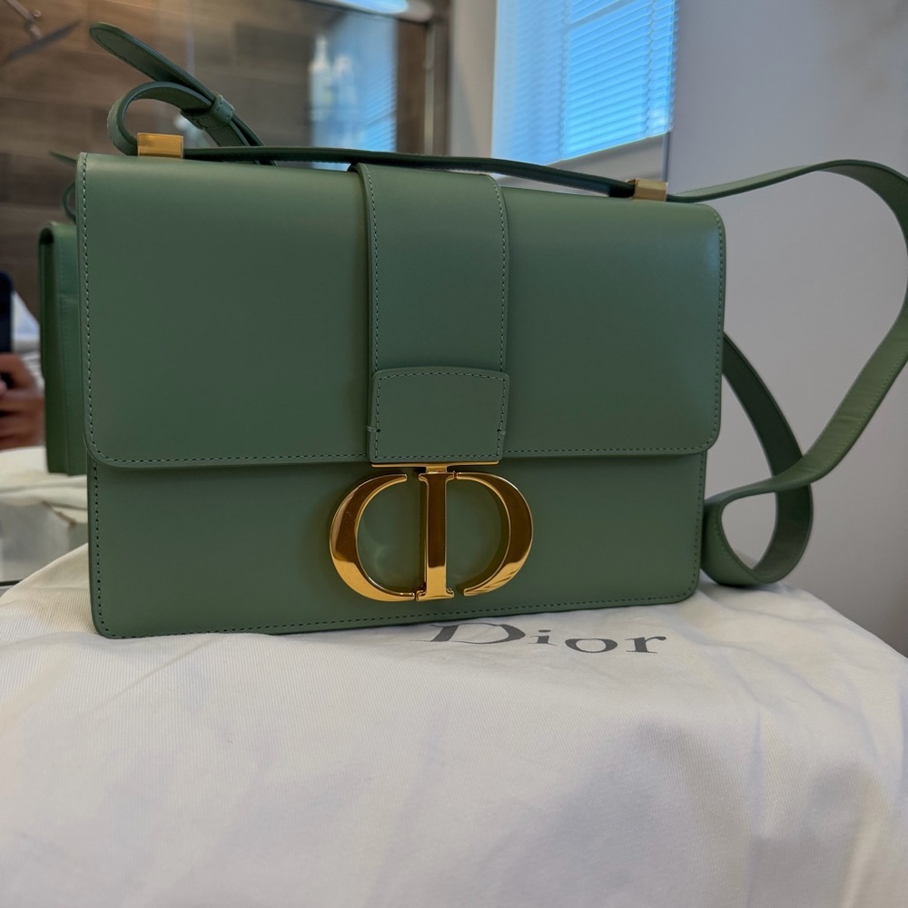 Dior Sage Green Shoulder Bag with Gold Hardware